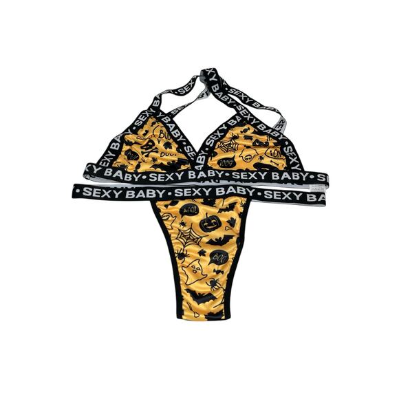 Halloween Bra Panty Sexy Baby Set Ghost Boo Pumpkin - Picture 9 of 9